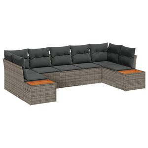 vidaXL Ensemble de canap&eacute; de jardin 7 pi&egrave;ces 7-Nombre de places Gris