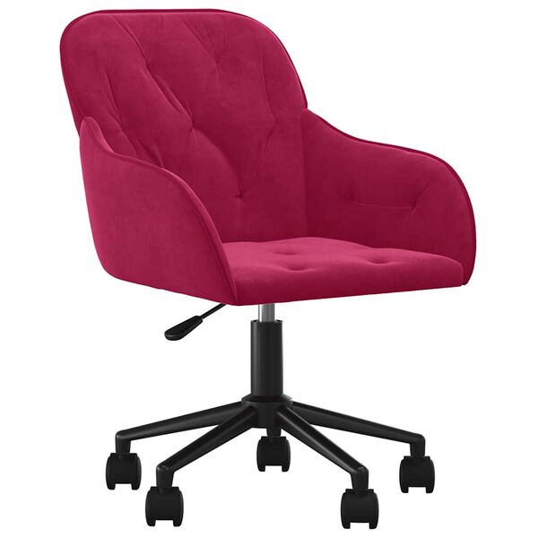vidaXL Chaises pivotantes &agrave; manger lot de 2 Rouge bordeaux Velours