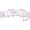 vidaXL Salon de jardin 6 pcs et coussins bois massif sapin de douglas