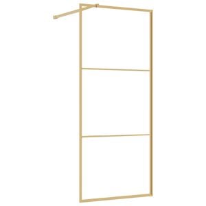 vidaXL Paroi de douche avec verre ESG transparent dor&eacute; 80x195 cm