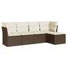 vidaXL Salon de jardin avec coussins 5 pcs marron r&eacute;sine tress&eacute;e