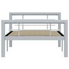 vidaXL Cadre de lit sans matelas gris et blanc m&eacute;tal 90x200 cm