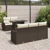 vidaXL Ensemble de canap&eacute; de jardin 6 pcs Marron Poly Rattan