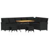 vidaXL Salon de jardin 4 pcs avec coussins forme L noir r&eacute;sine tress&eacute;e