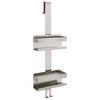 vidaXL Support de douche suspendu acier inoxydable 304 bross&eacute;