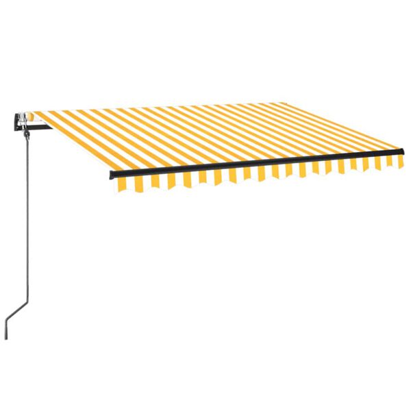 vidaXL Auvent automatique capteur de vent/LED 350x250cm Jaune et blanc