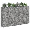 vidaXL Lit sur&eacute;lev&eacute; gabion 3 pcs Argent&eacute; 250 x 50 x 150 cm