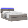 vidaXL Lit ottoman avec matelas et LED taupe 140x190 cm tissu