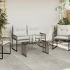 vidaXL Table de jardin Gris et Noir 80 x 40 x 40 cm Rattan PE et Verre
