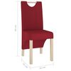 vidaXL Chaises &agrave; manger lot de 4 rouge bordeaux tissu