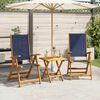 vidaXL Chaises pliables de jardin lot de 2 bois d'acacia et textil&egrave;ne