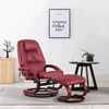vidaXL Fauteuil de massage avec repose-pieds rouge bordeaux similicuir