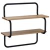 vidaXL &Eacute;tag&egrave;re murale &agrave; 2 niveaux Ch&ecirc;ne artisanal 60 x 24,5 x 61 cm