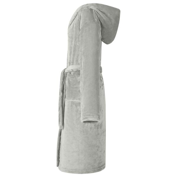 vidaXL Peignoir avec capuche Gris l Flanelle