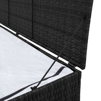 vidaXL Boîte de rangement de jardin noir 150x50x60 cm résine tressée