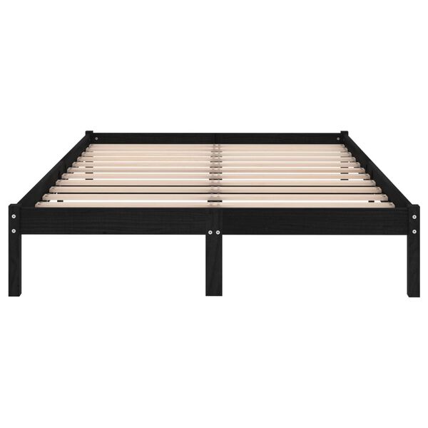 vidaXL Cadre de lit sans matelas noir 150x200 cm bois massif
