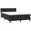vidaXL Sommier &agrave; lattes de lit avec matelas noir 160x220 cm velours