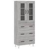 vidaXL Buffet haut Sonoma gris 69,5x34x180 cm Bois d'ingénierie
