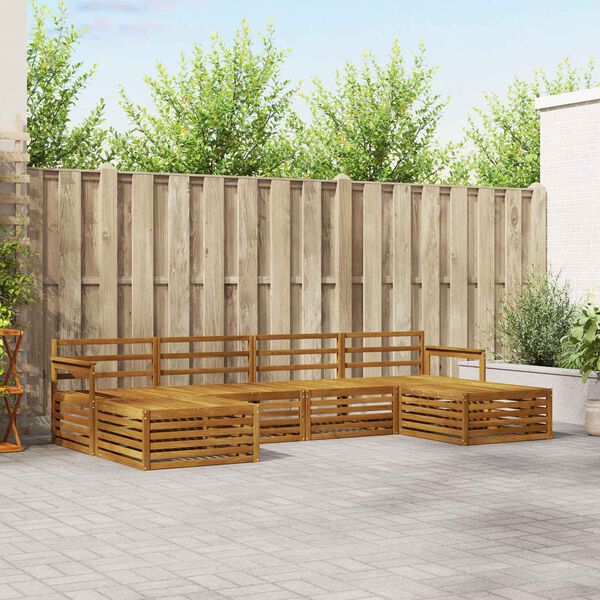 vidaXL Ensembles de canap&eacute;s 6 pcs Naturel Bois d'Acacia Massif