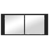 vidaXL Cabinet Miroir LED avec &eacute;tag&egrave;re Ch&ecirc;ne noir 100 x 12 x 45 cm