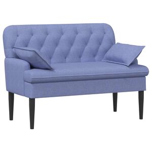 vidaXL Canap&eacute; love seat avec capitonnage en boutons Bleu denim Tissu