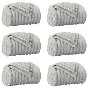 vidaXL Couvertures &agrave; jeter 6 pc Gris 150 x 130 cm 2.85 kg Polaire