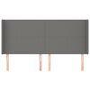 vidaXL T&ecirc;te de lit avec oreilles Gris fonc&eacute; 163x16x118/128 cm Tissu