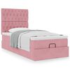 vidaXL Cadre de lit ottoman avec matelas rose 100x200 cm velours