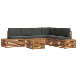 vidaXL Ensemble de canap&eacute;s d'ext&eacute;rieur 7 Pi&egrave;ce Naturel et Anthracite
