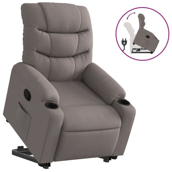 vidaXL Fauteuil inclinable taupe tissu