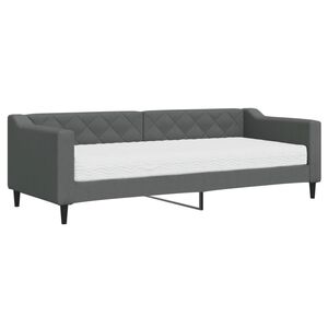 vidaXL Lit de jour avec matelas gris foncé 80x200 cm tissu