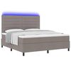 vidaXL Lit &agrave; ressorts avec matelas avec LED Taupe 180 x 200 cm tissu