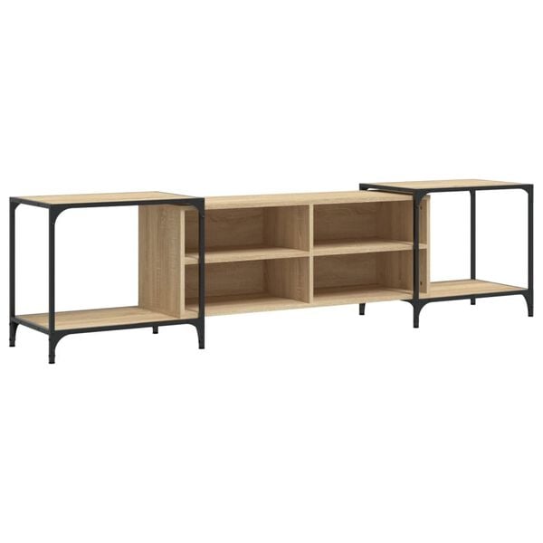 vidaXL Meuble TV ch&ecirc;ne sonoma 203x37x50 cm bois d'ing&eacute;nierie