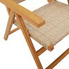 vidaXL Chaises inclinables de jardin lot de 6 beige rotin bois massif