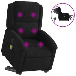 vidaXL Fauteuil inclinable de massage électrique noir velours