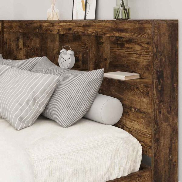 vidaXL T&ecirc;te de lit de rangement Ch&ecirc;ne fum&eacute; 150 cm Bois d'ing&eacute;nierie