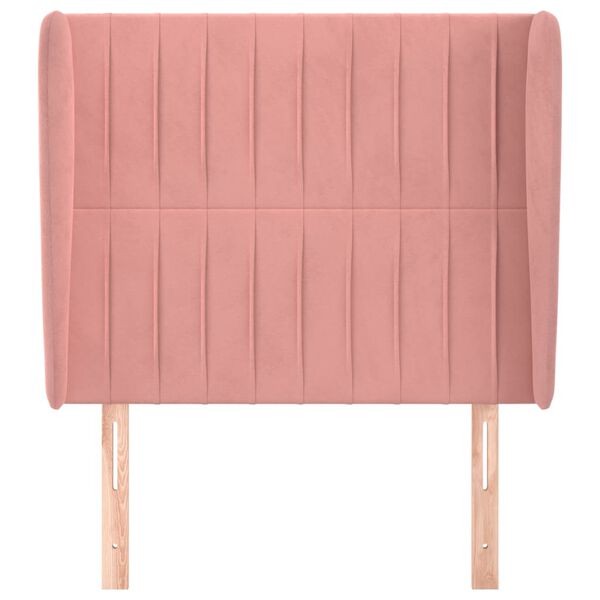 vidaXL T&ecirc;te de lit avec oreilles Rose 103x23x118/128 cm Velours