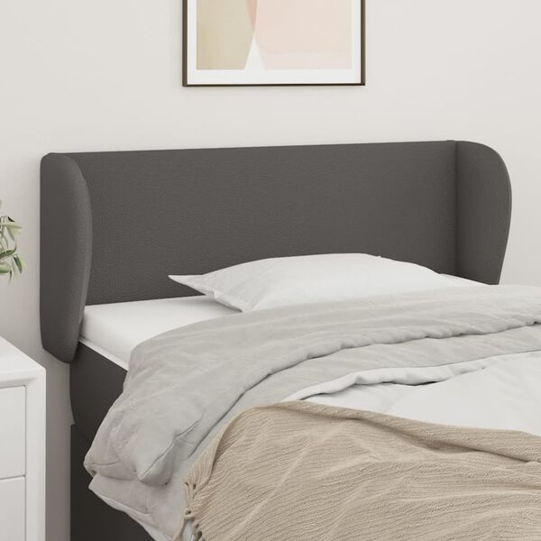 vidaXL T&ecirc;te de lit avec oreilles Gris 103x23x78/88 cm Similicuir