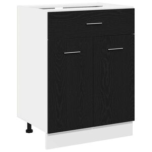 vidaXL Armoire suspendue avec tiroir Ch&ecirc;ne noir 60 x 46 x 81,5 cm