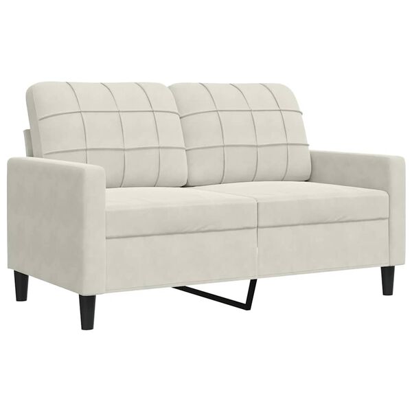 vidaXL Ensemble de canapés 2 pcs avec coussins Crème Velours