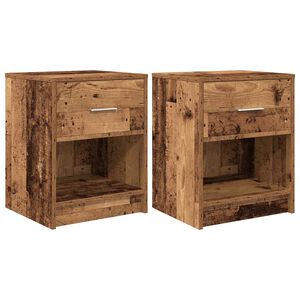 vidaXL Tables de chevet 2 pcs avec tiroir bois ancien 40 x 34 x 50 cm
