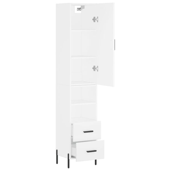 vidaXL Buffet haut Blanc 34,5x34x180 cm Bois d'ingénierie