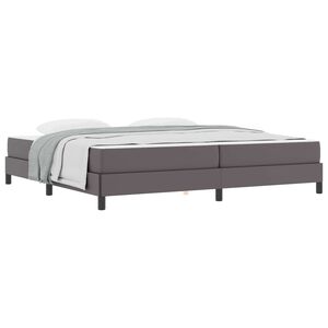 vidaXL Cadre de lit avec matelas Gris 200 x 200 cm tissu