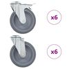 vidaXL 12 pcs Roulettes pivotantes &agrave; trou de boulon 125 mm