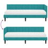 vidaXL Cadre de lit d'angle avec matelas Turquoise 80 x 200 cm Velours