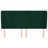 vidaXL T&ecirc;te de lit avec oreilles Vert fonc&eacute; 163x23x118/128 cm Velours