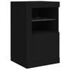 vidaXL Armoire lat&eacute;rale avec lumi&egrave;res LED noir bois d'ing&eacute;nierie