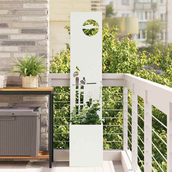 vidaXL Écran de confidentialité de jardin Fretwork Blanc 32 x 140 cm