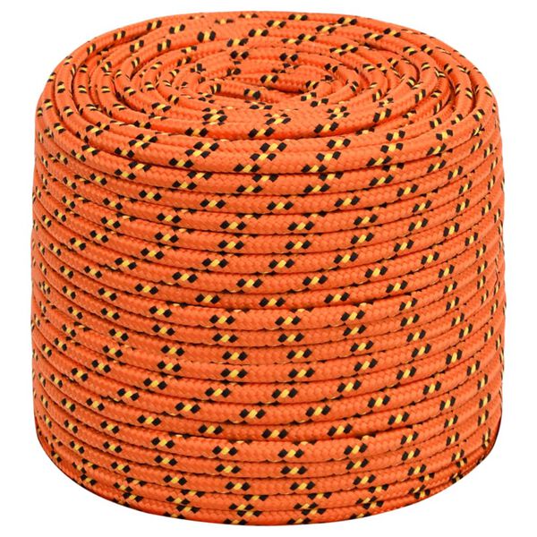 vidaXL Corde de bateau Orange 10 mm 500 m Polypropylène