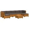 vidaXL Ensemble de canap&eacute;s d'ext&eacute;rieur avec coussin 8 Pi&egrave;ce Marron